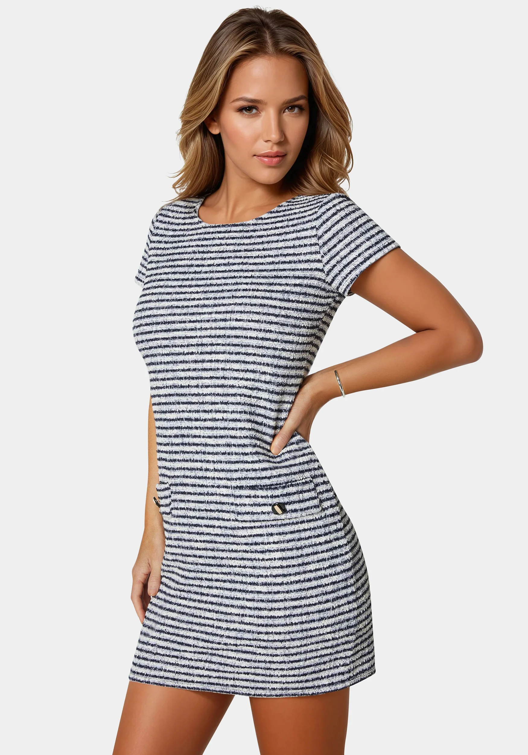 Tweed T Shirt Dress - Image 2