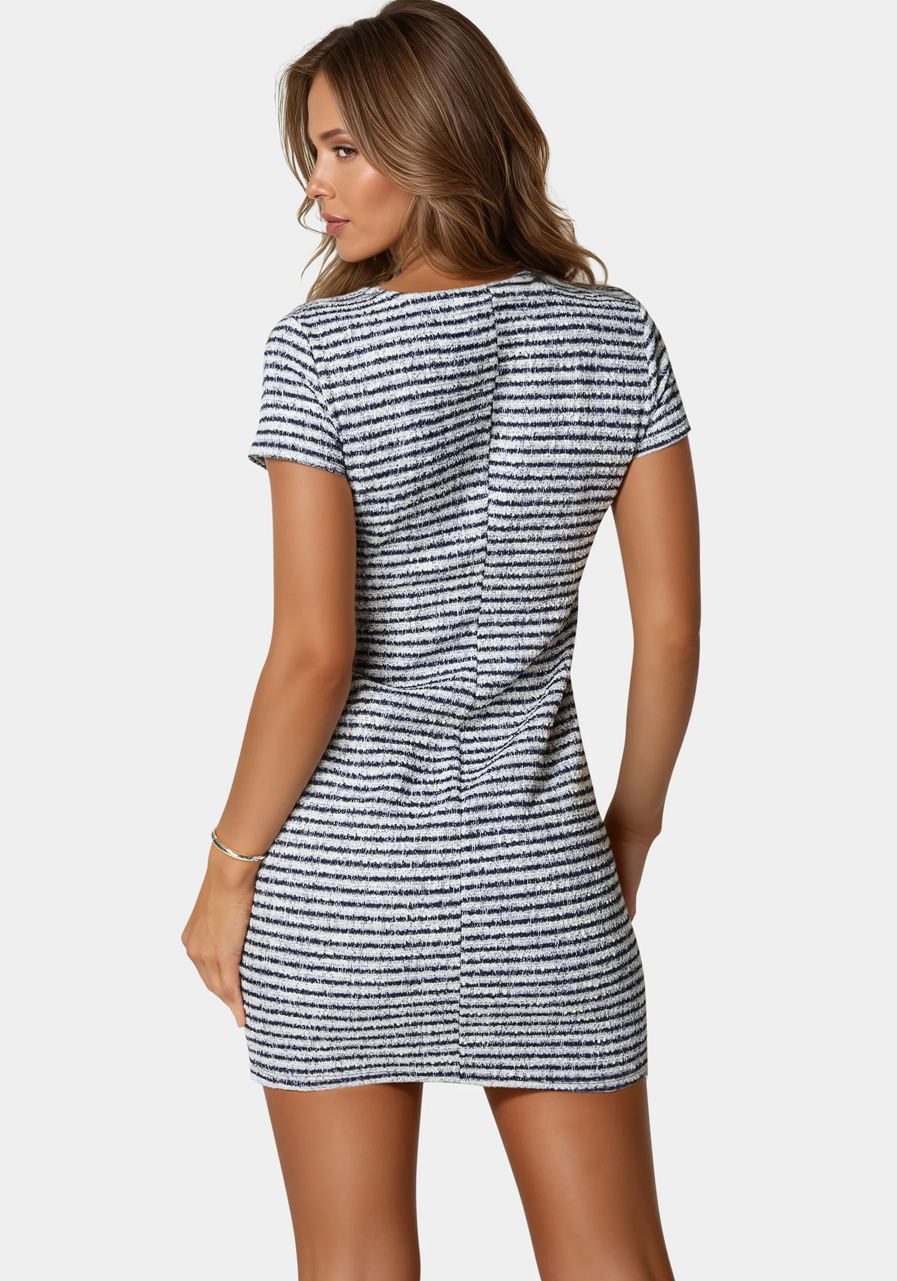 Tweed T Shirt Dress - Image 3