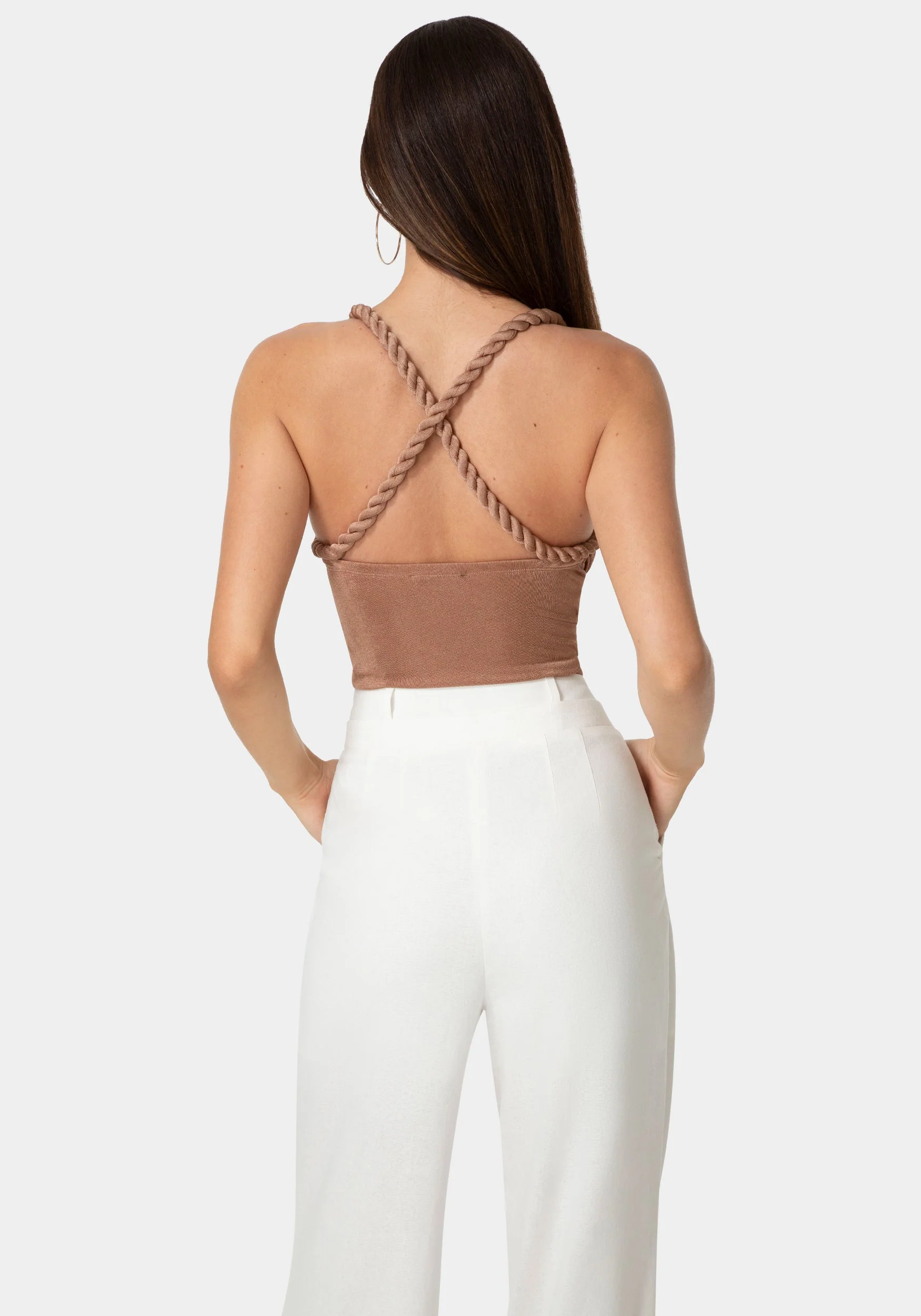 Twisted Strap Draped Bodysuit - Image 4