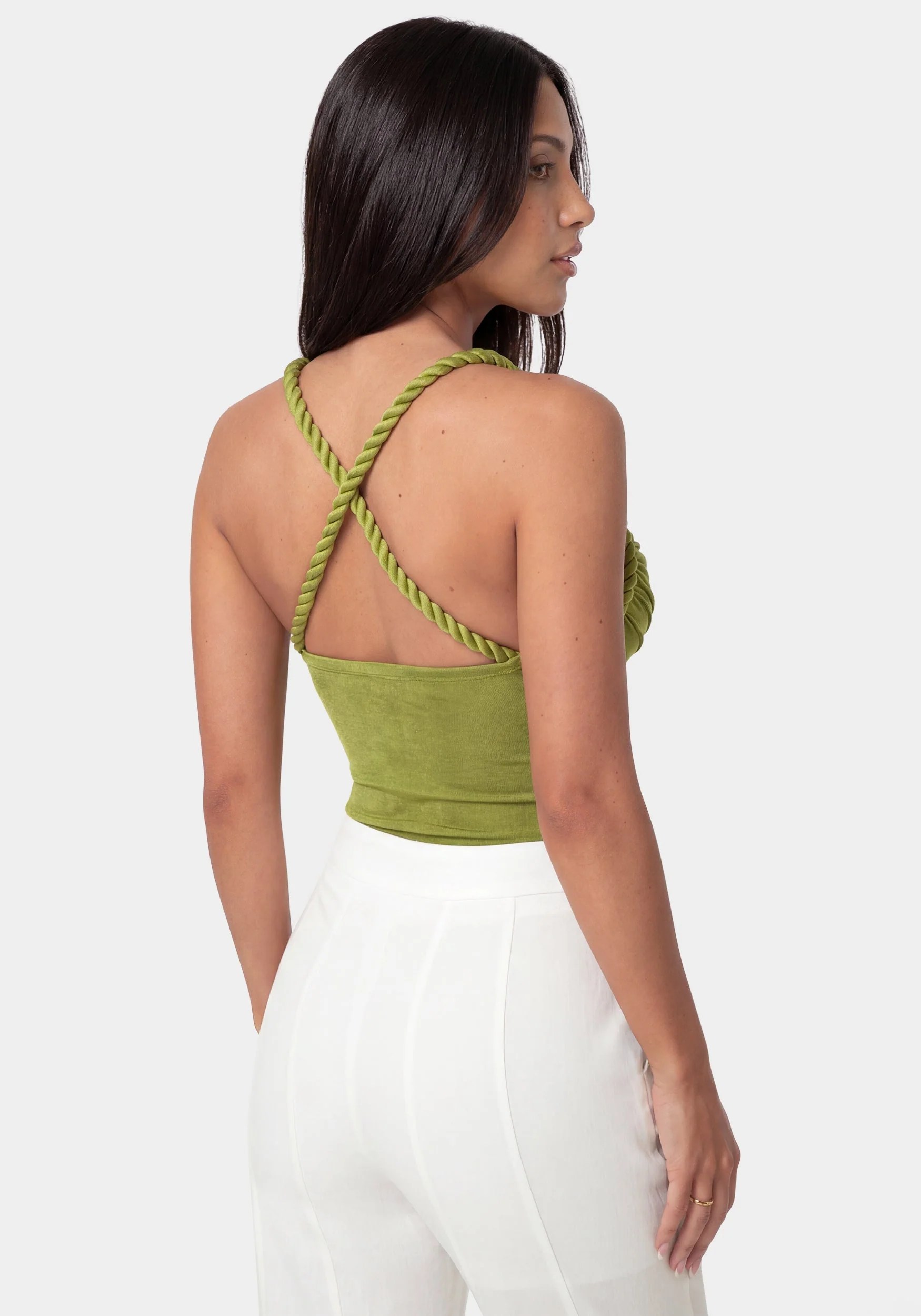 Twisted Strap Draped Bodysuit - Image 2