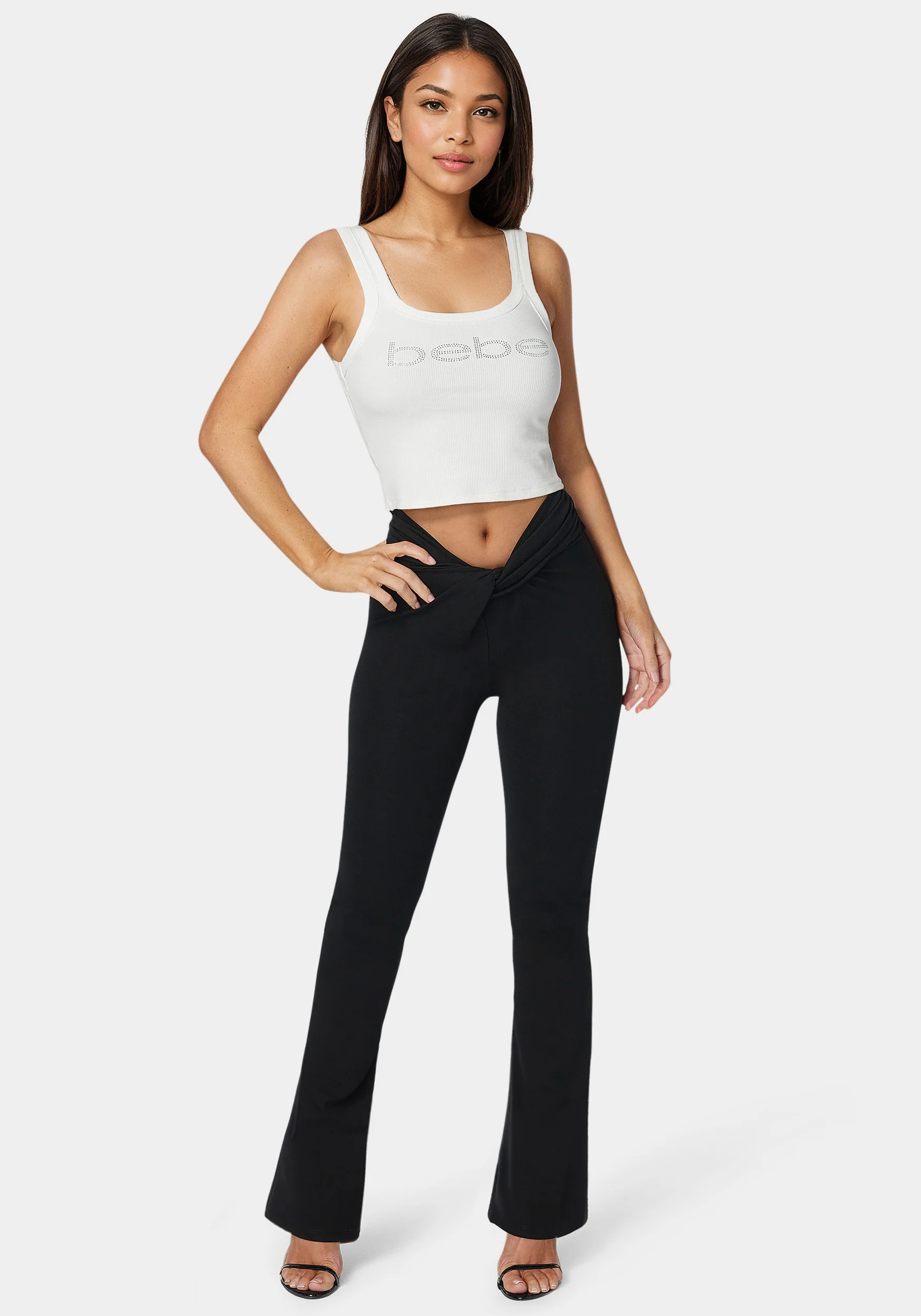 Twisted Waist Flared Leg Pant - Image 2