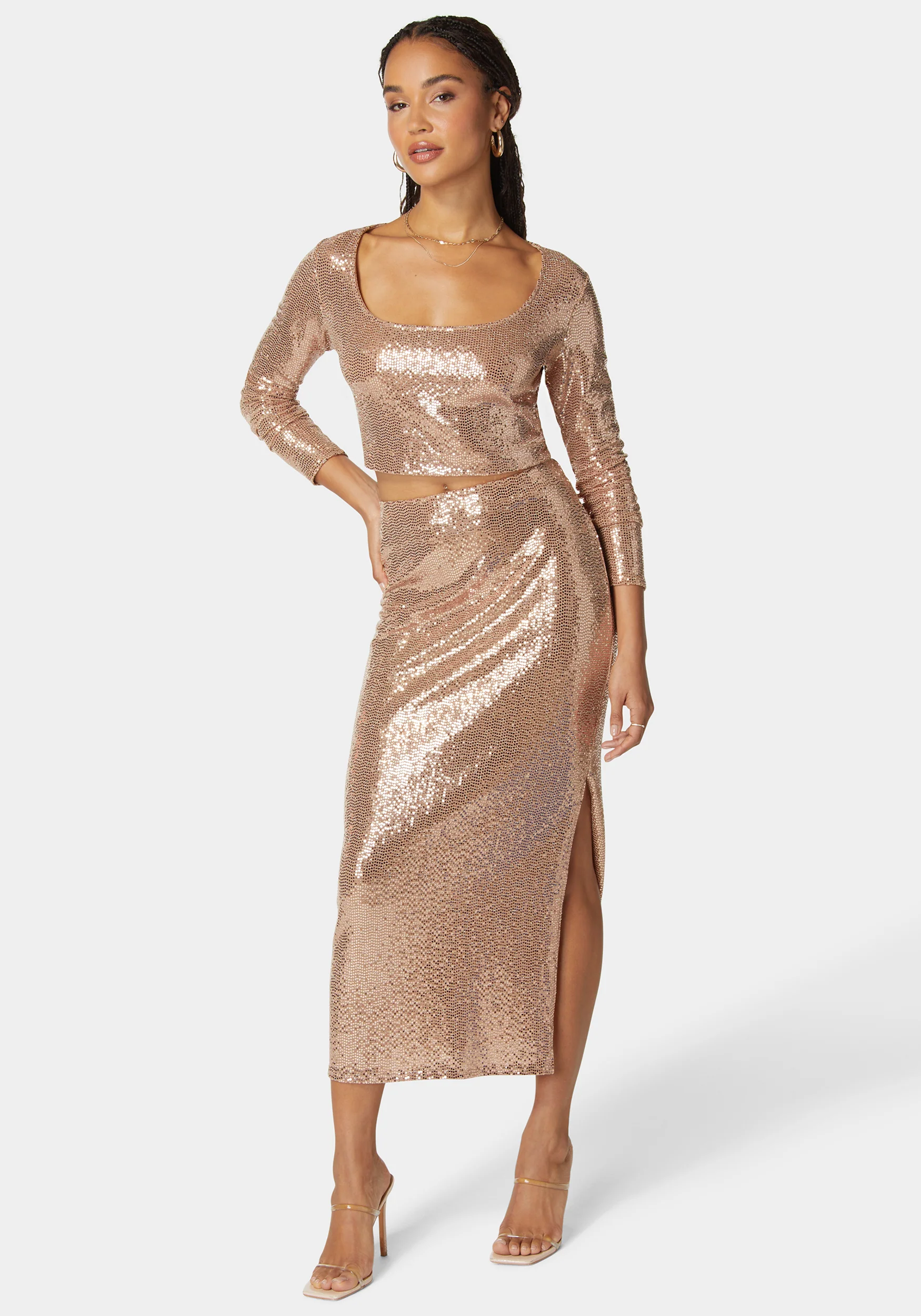 Two Piece Long Sleeve Shimmer Set - Image 2