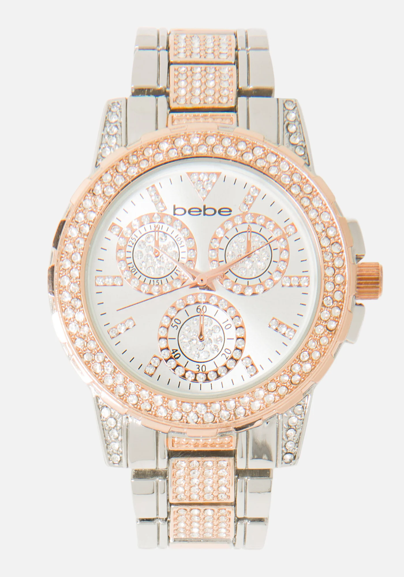 Two Tone Crystal Bezel & Bracelet Watch