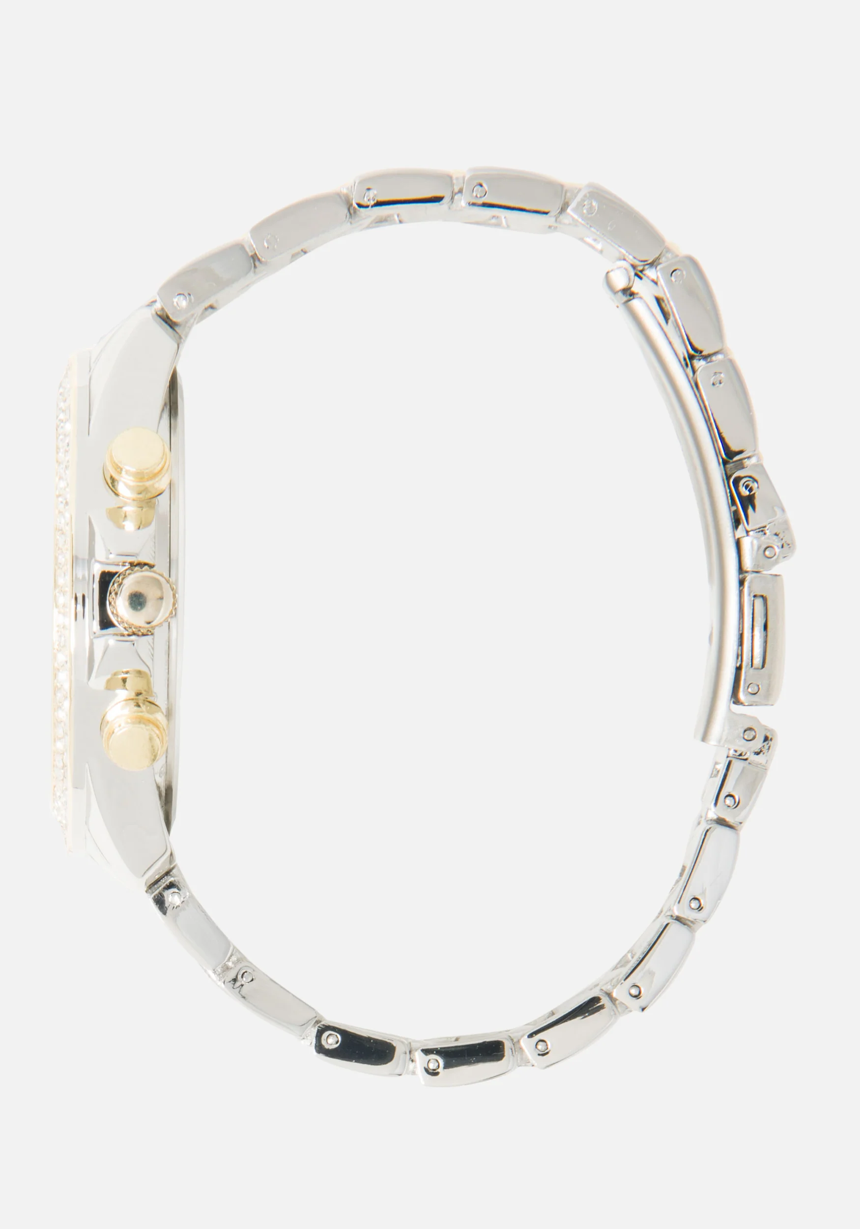 Two Tone Crystal Link Bracelet Watch - Image 2