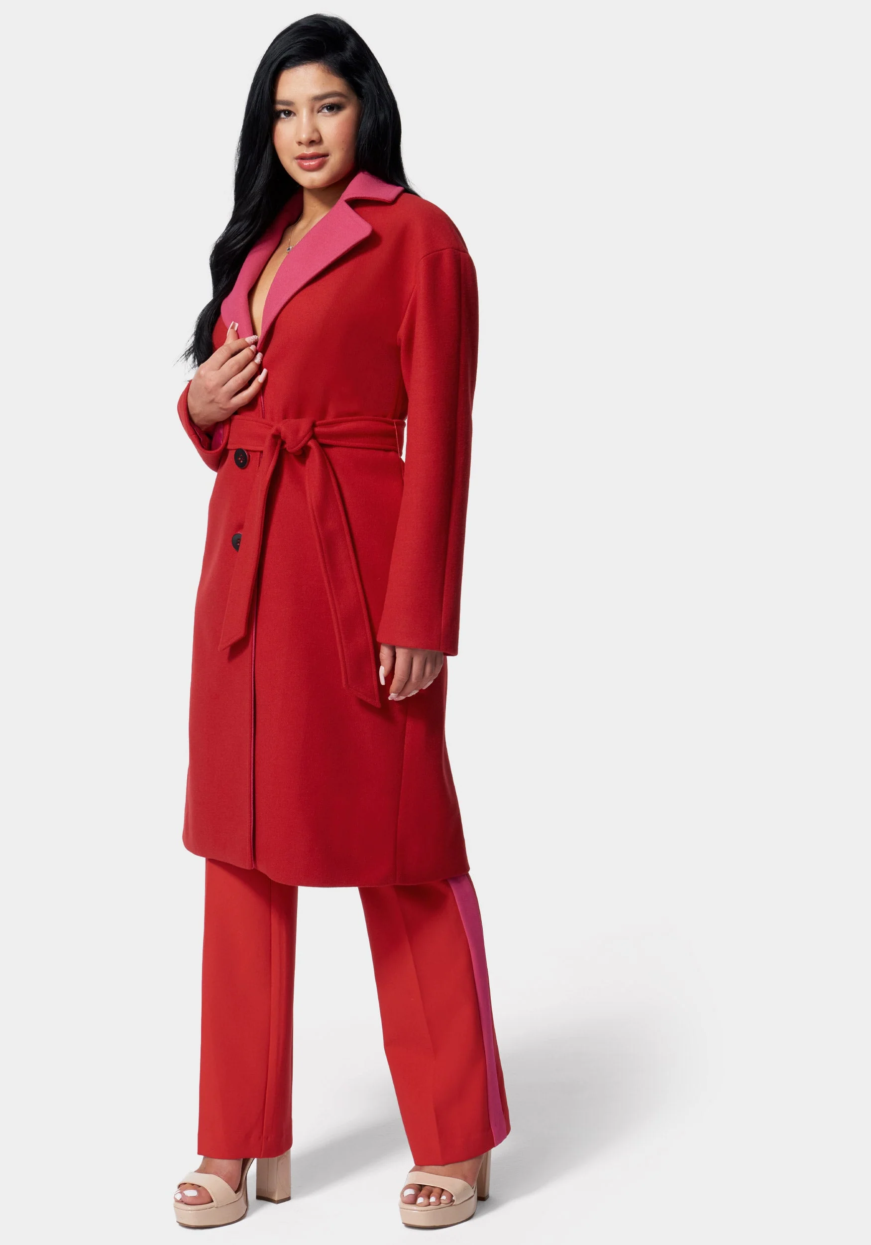 Two-Tone Long Coat - Image 2