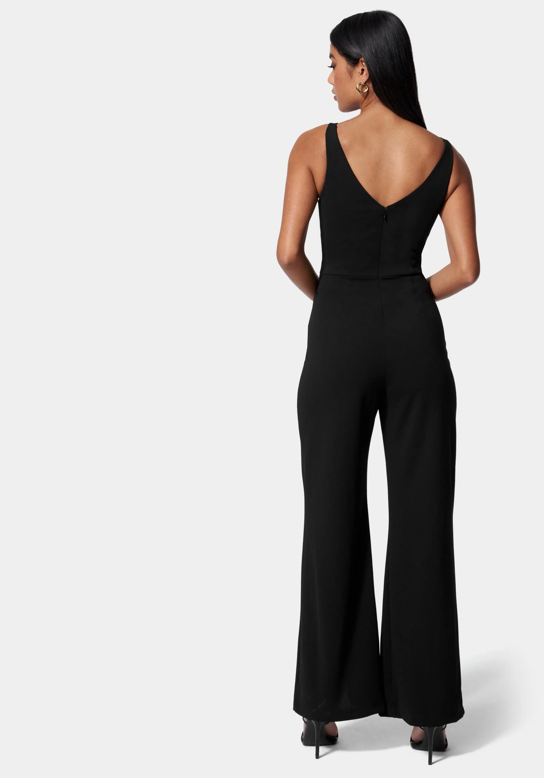 V Neck Open Leg Jumpsuit - Image 3