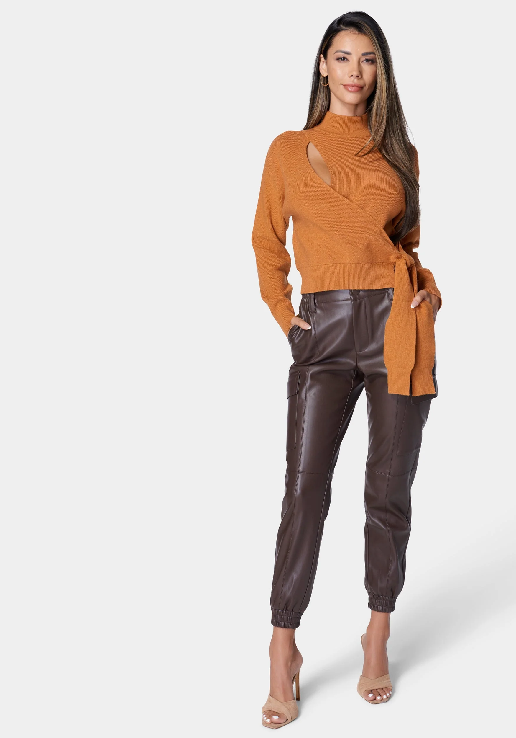 Vegan Leather Cargo Pocket Jogger - Image 2