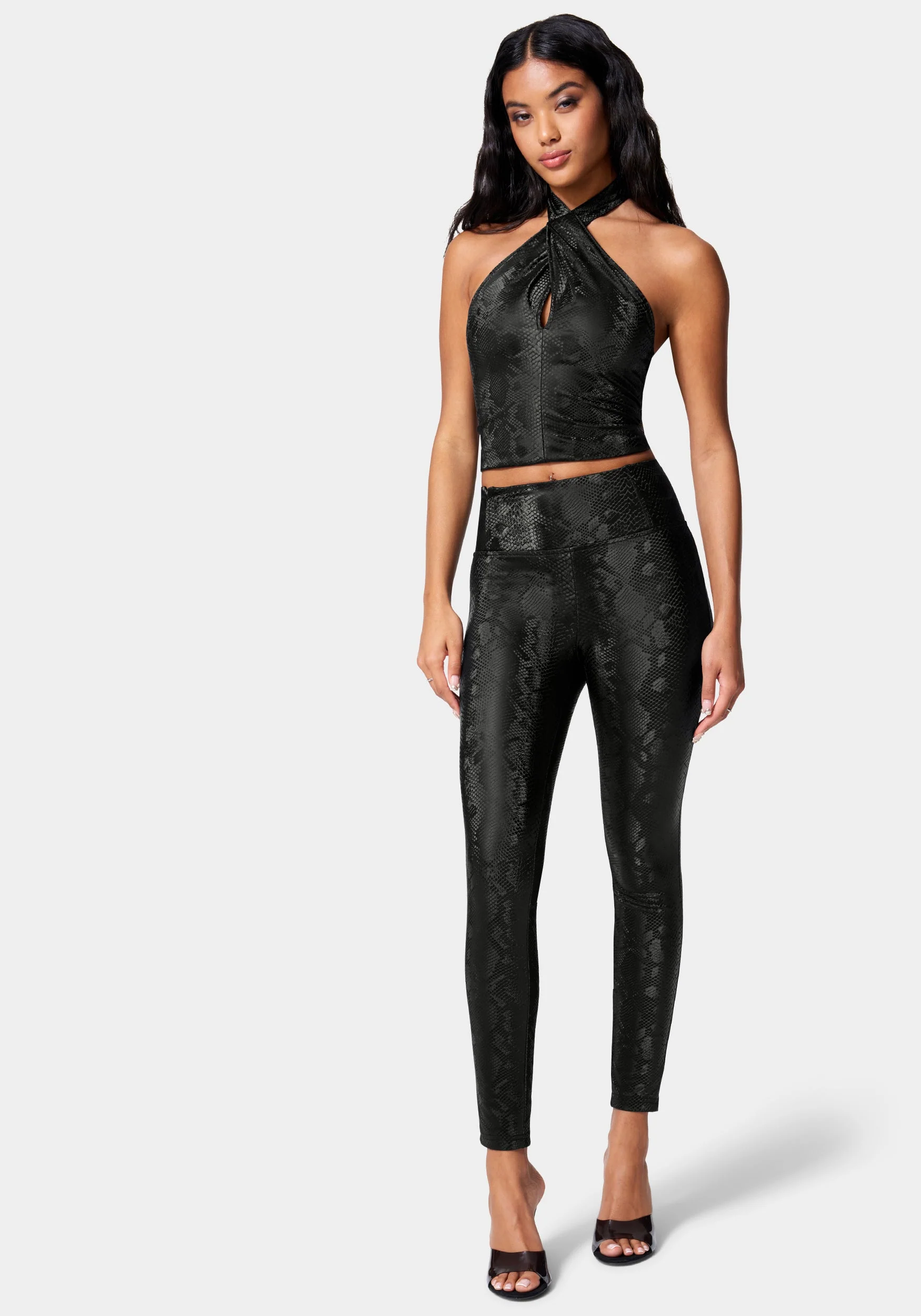 Vegan Leather Cross Front Top - Image 2