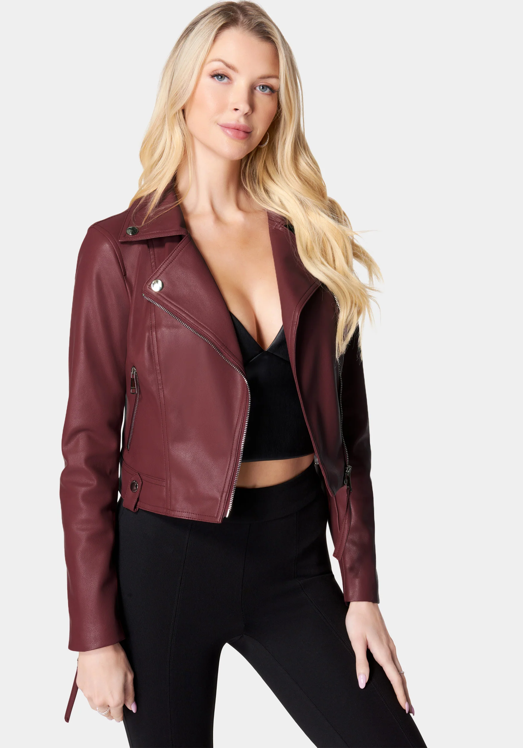 Vegan Leather Moto Jacket - Image 2
