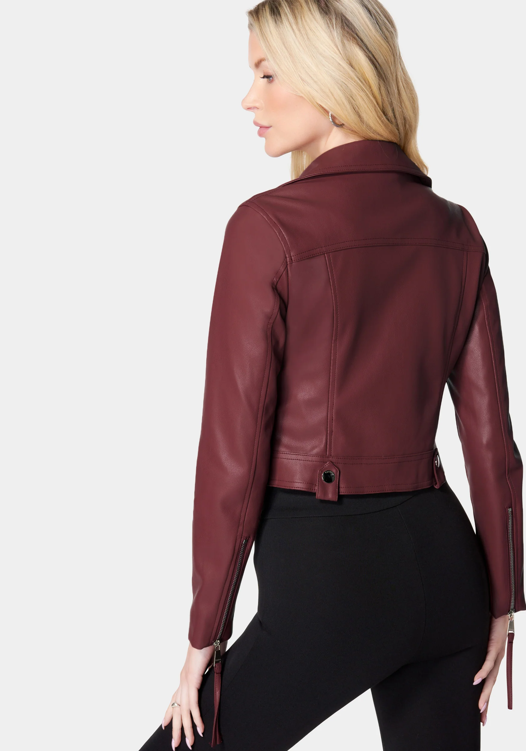 Vegan Leather Moto Jacket - Image 3