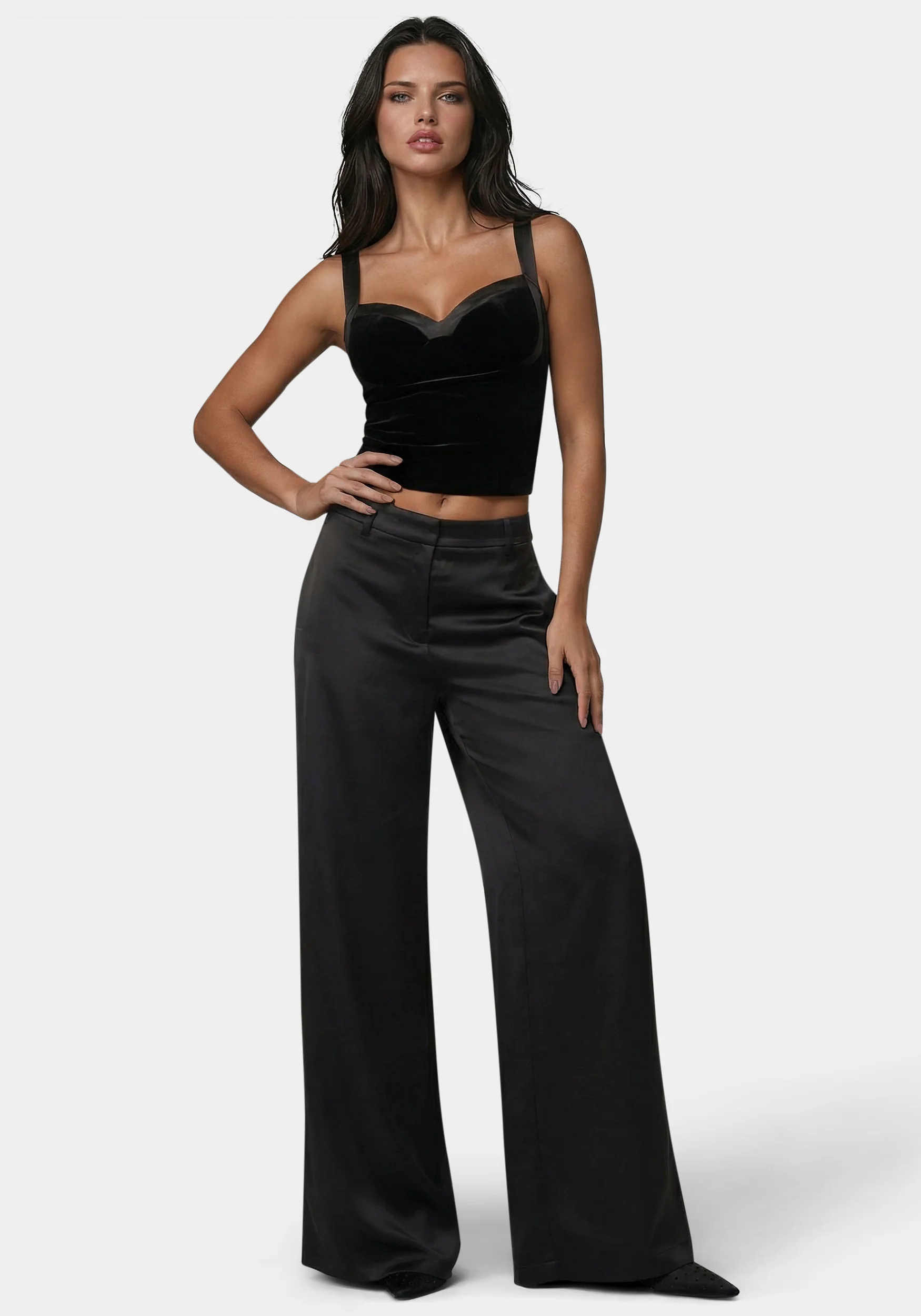 Velour & Satin Detail Corset - Image 5