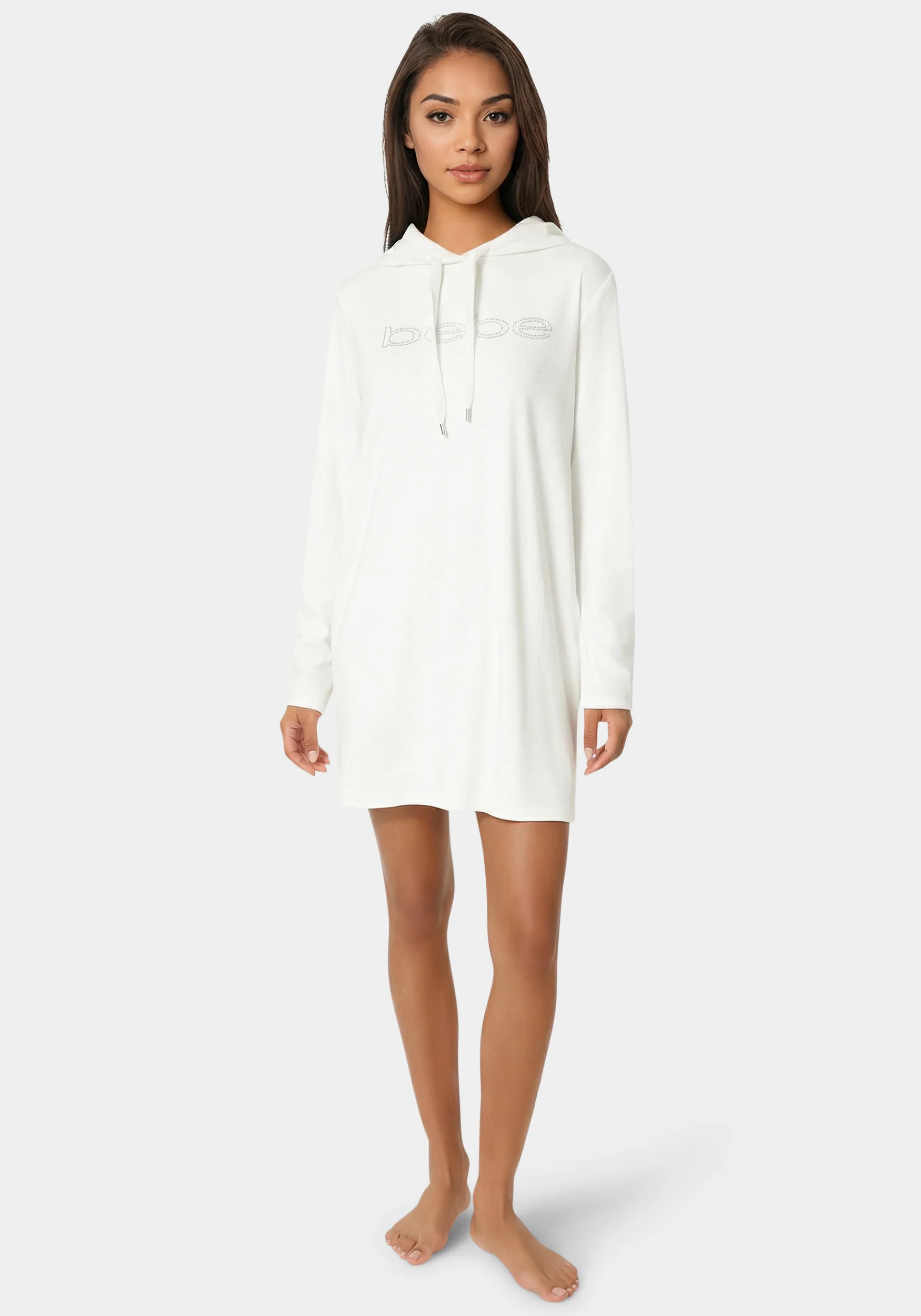 Velour Hooded Rhinestone Sleep & Lounge Dress