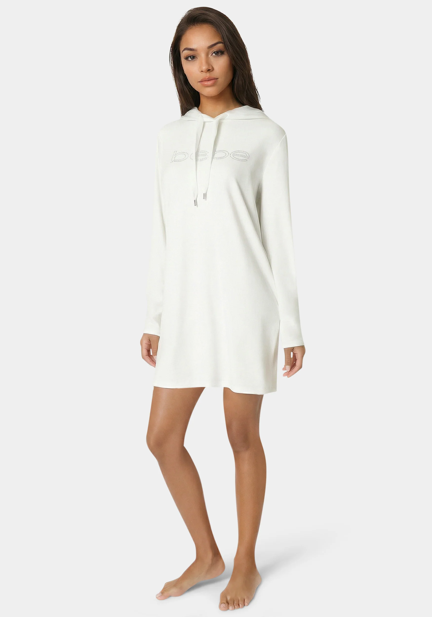Velour Hooded Rhinestone Sleep & Lounge Dress - Image 2