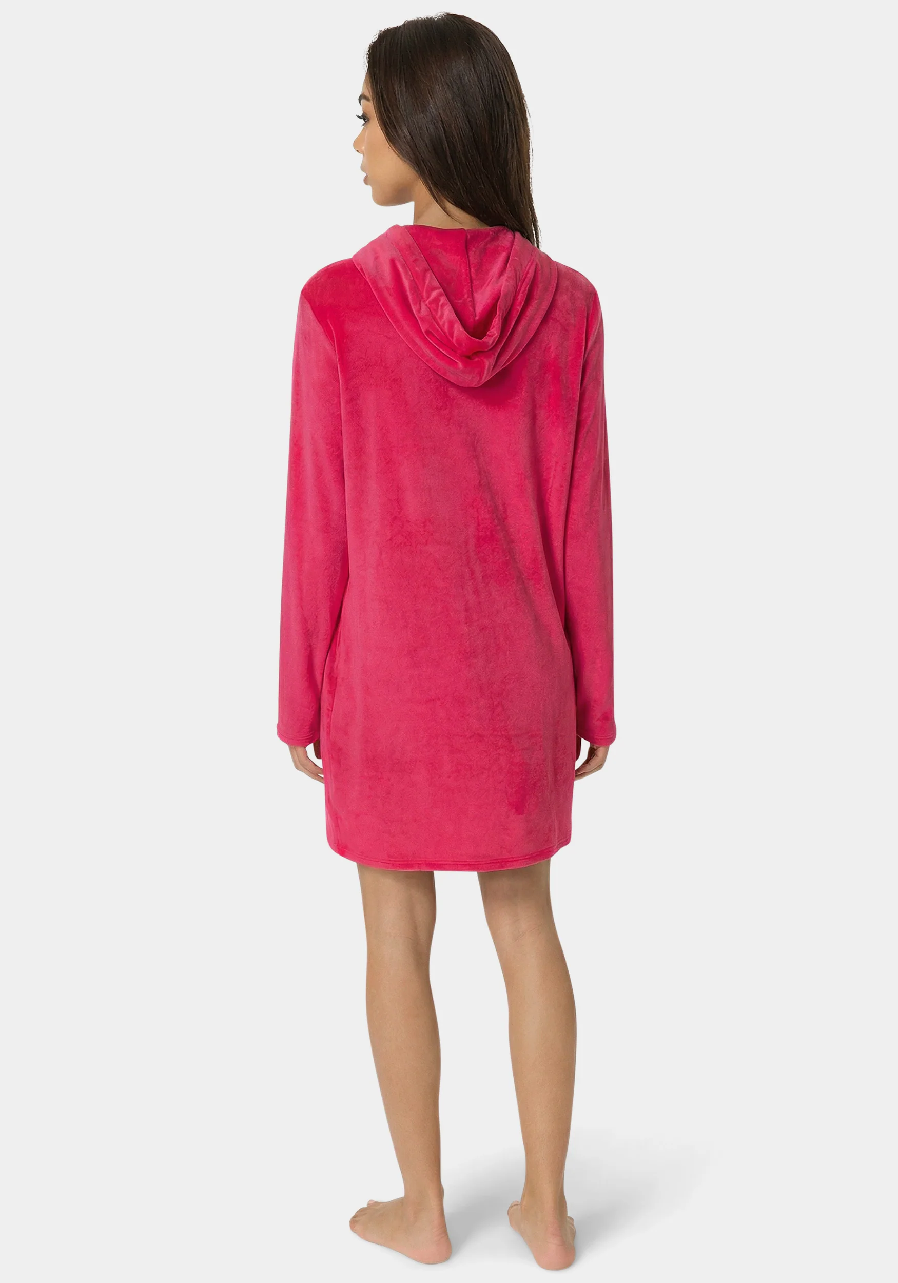 Velour Hooded Rhinestone Sleep & Lounge Dress - Image 3