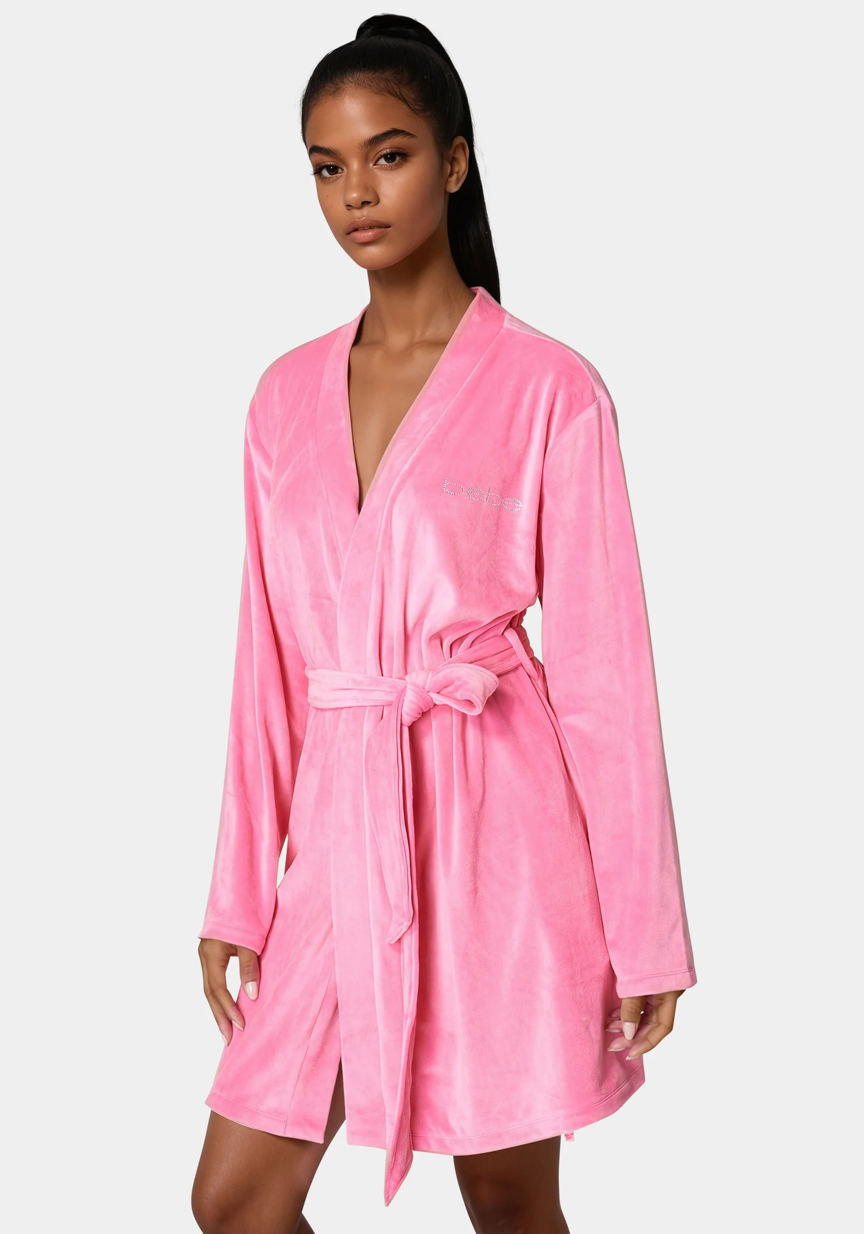 Velour Robe With Rhinestone - Image 3