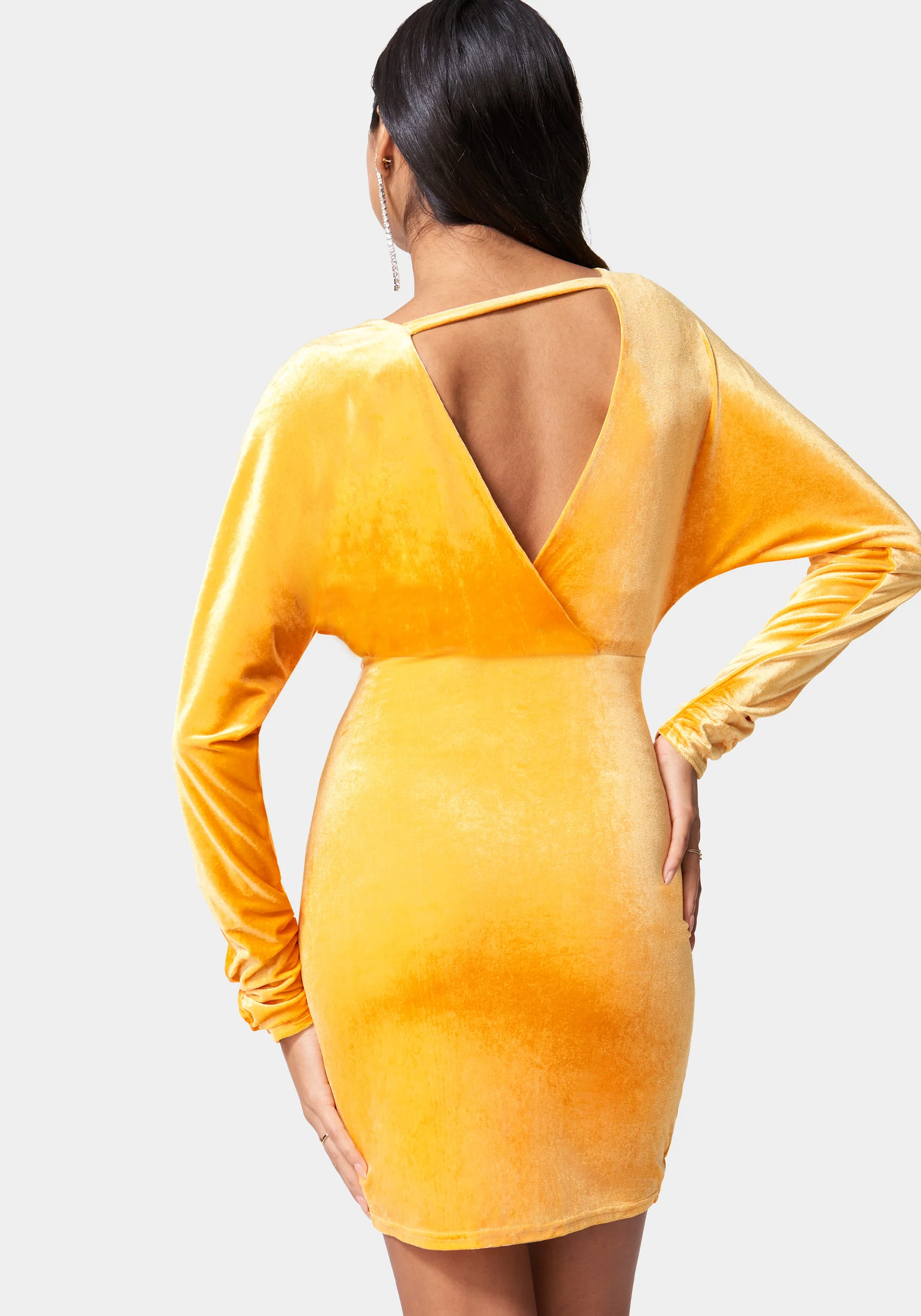 Velvet Blouson Mini Dress - Image 3