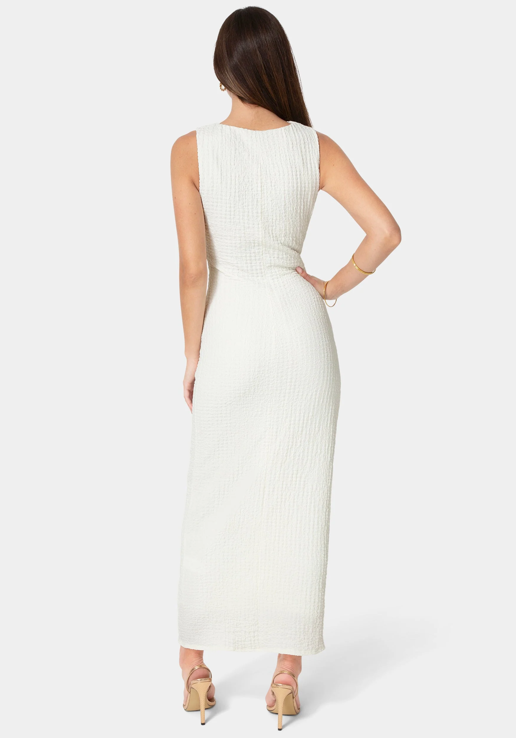 Waffle Crepe Twist Sleeveless Maxi Dress - Image 3