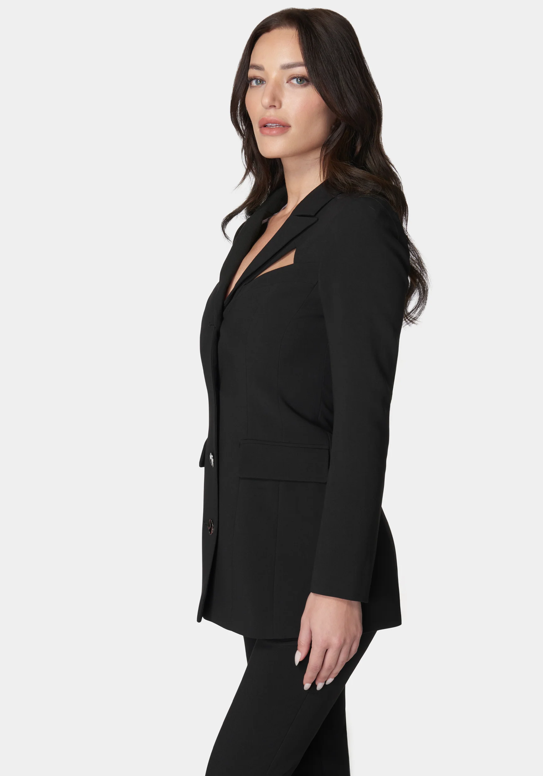 Woven Twill Cut Out Tailored Jacket - Image 2