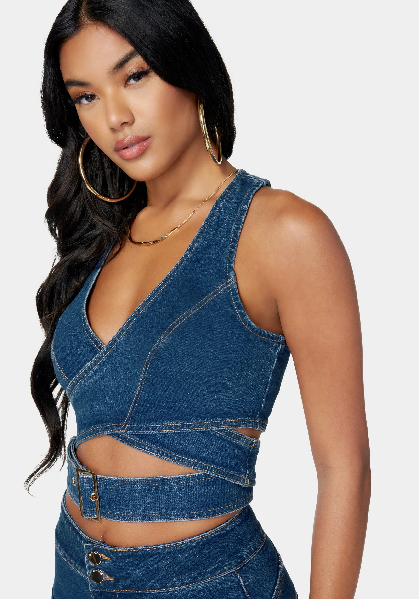 Wrap Denim Top - Image 4