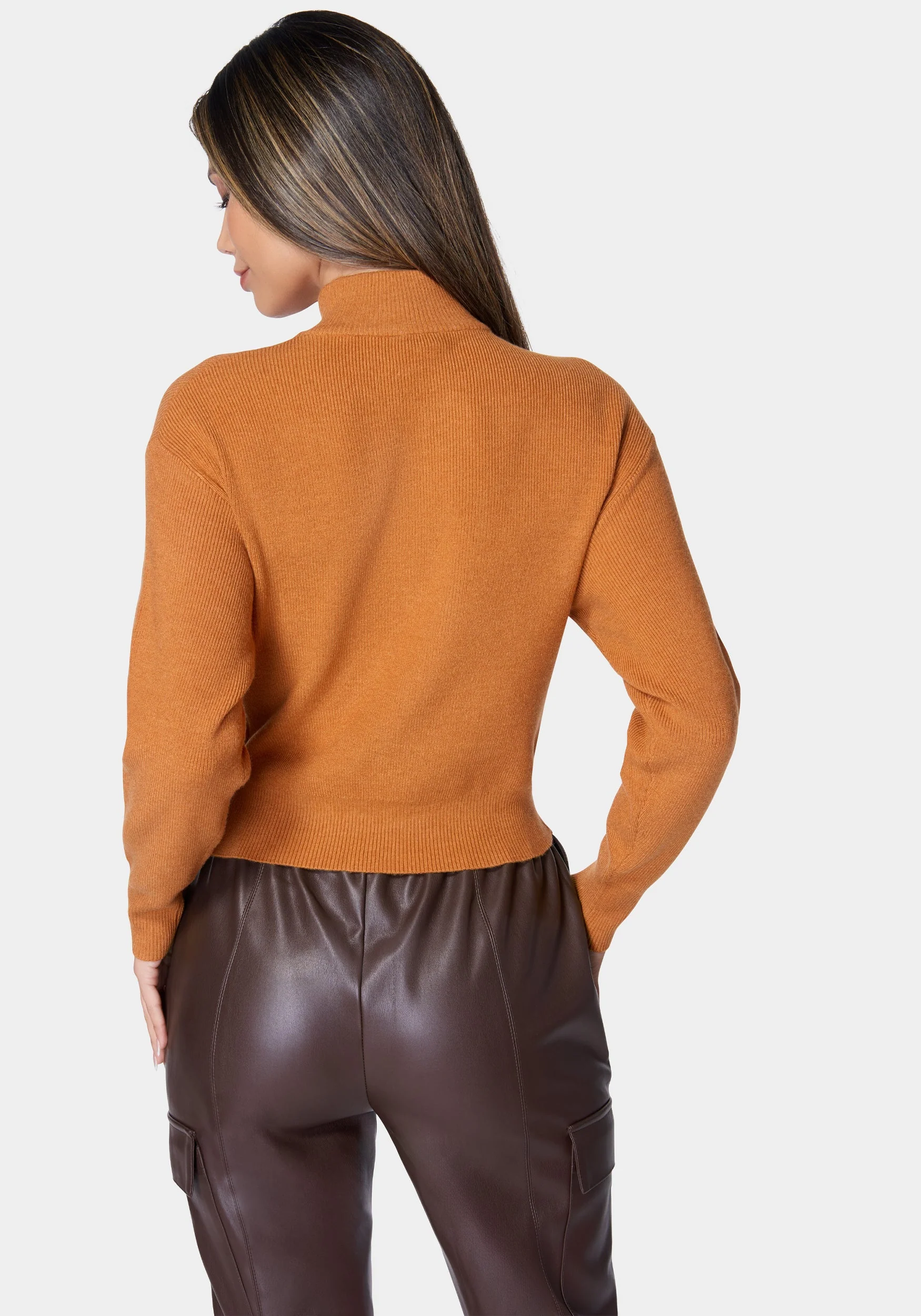 Wrap Front Mock Neck Sweater - Image 2