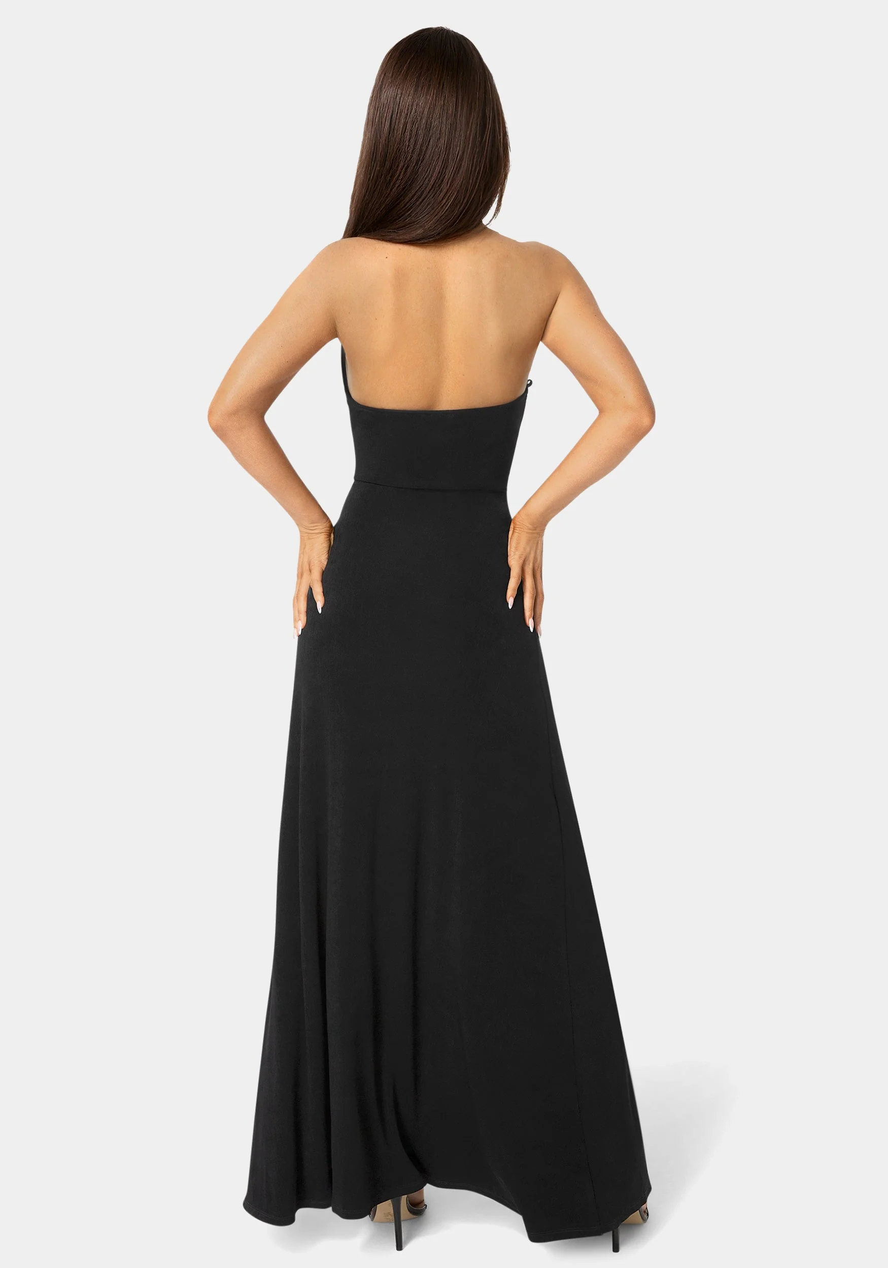 Wrap Front Plunge Neck Maxi Dress - Image 3