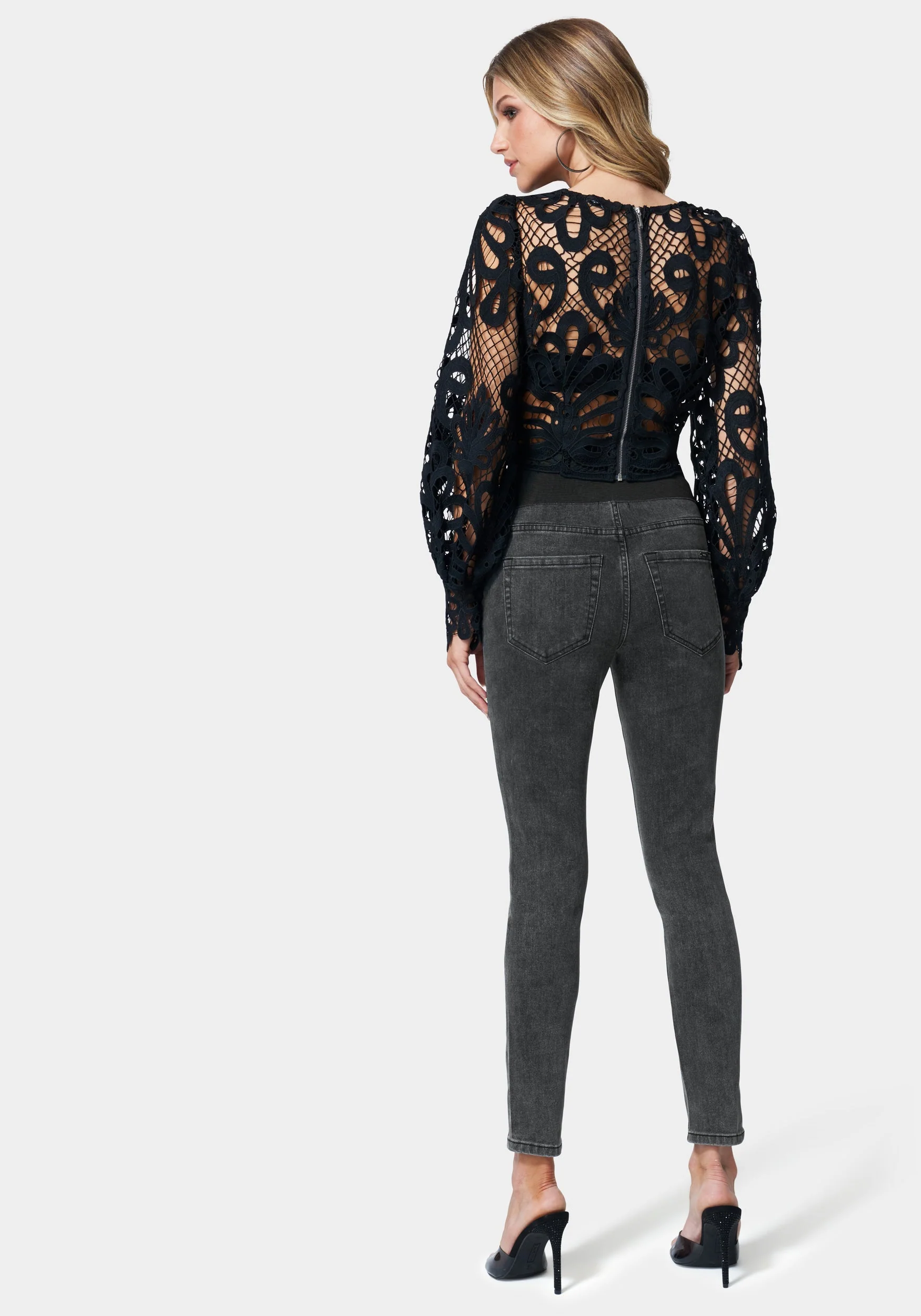 Zip Front Elastic Skinny Jean - Image 3