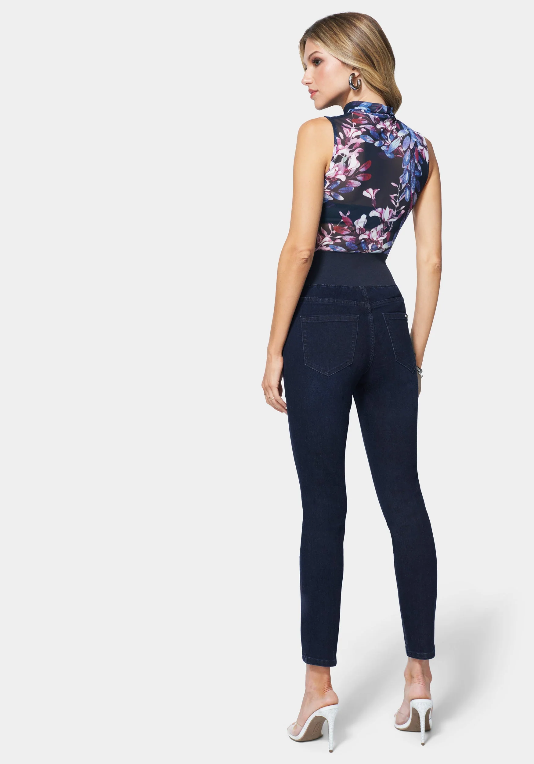 Zip Front Elastic Skinny Jean - Image 3