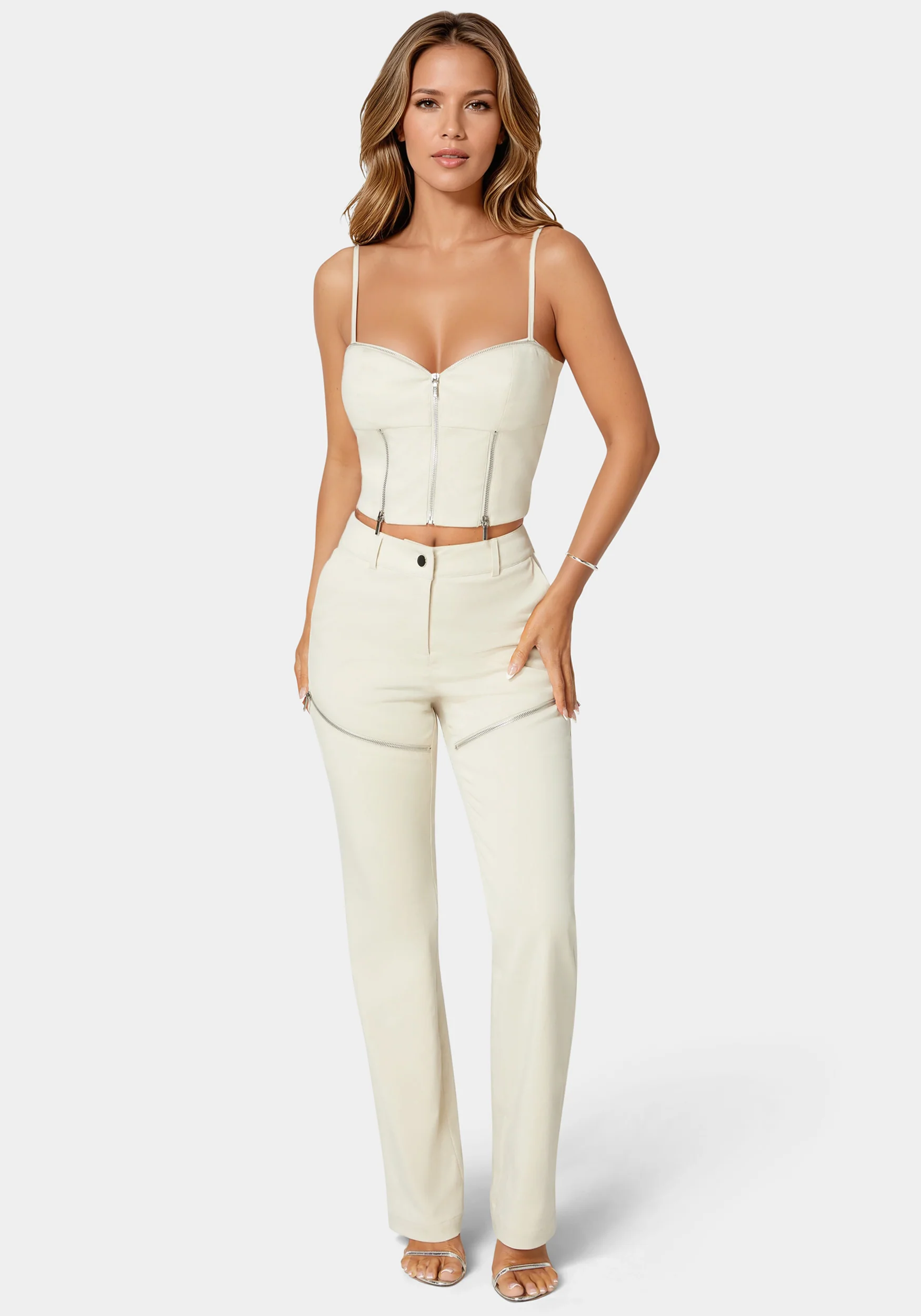 Zipper Detail Corset Top - Image 2