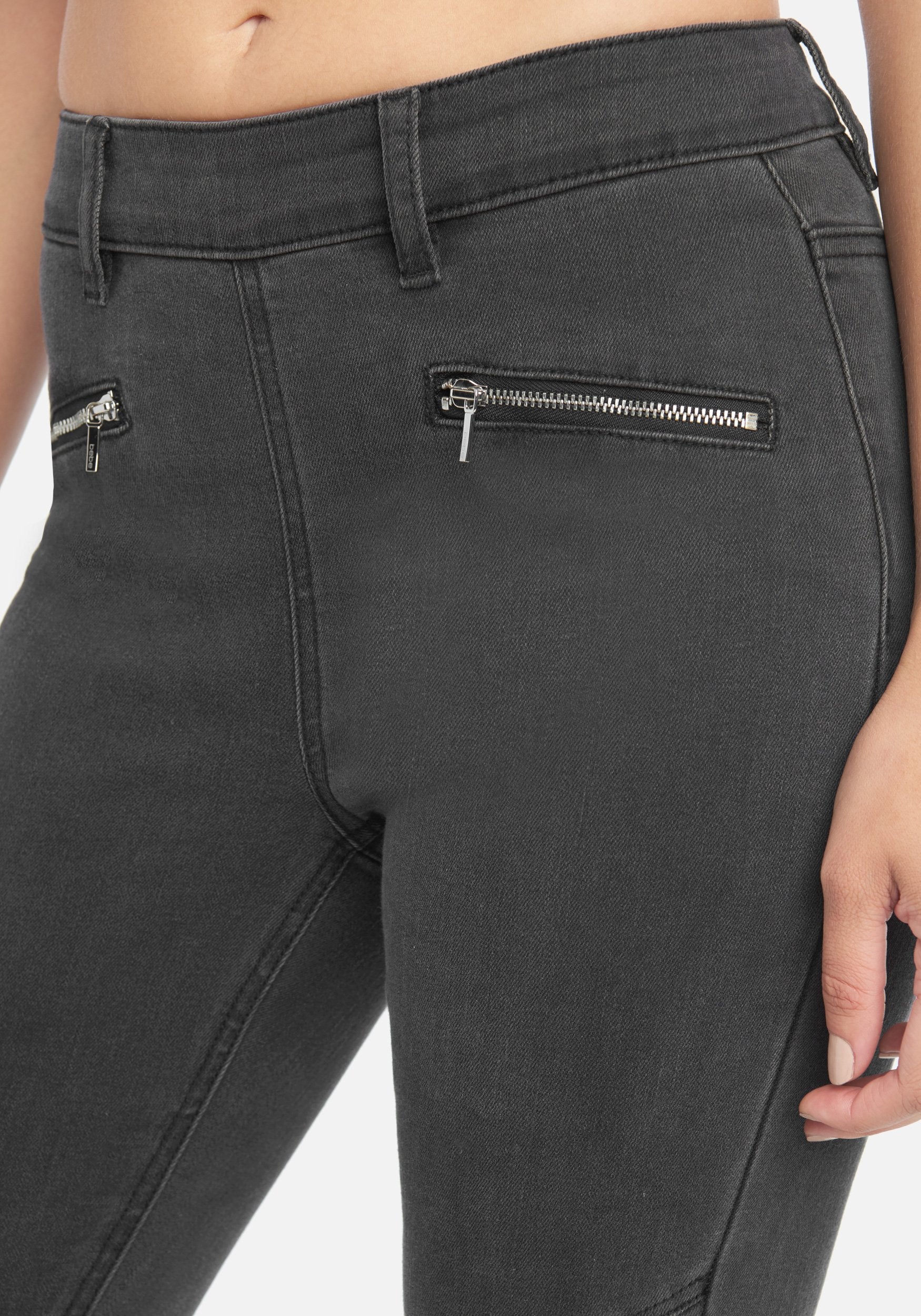 Zipper Pocket Moto Jeans - Image 4